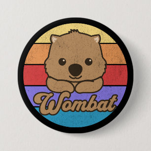 Retro Sunset Wombat Ronde Button 7,6 Cm