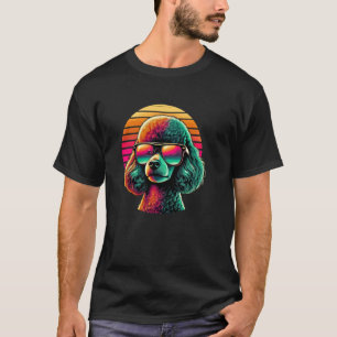 Retro Sunset Zonnebril Speelgoed Poedel Hond Speel T-shirt