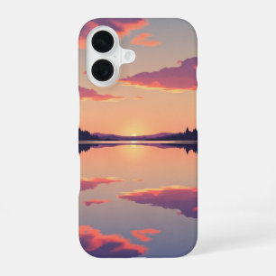 Retro Sunsetmeer iPhone 16 Hoesje
