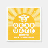 Retro Sunshine Afstudeerfeest Servet (Voorkant)
