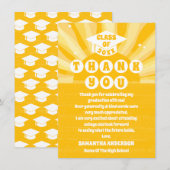 Retro Sunshine Afstuderen Dank u kaart (Voorkant / Achterkant)