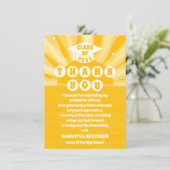 Retro Sunshine Afstuderen Dank u kaart (Staand voorkant)