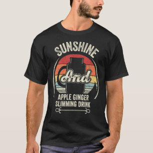 Retro Sunshine And Apple Ginger Slimming Drink Sum T-shirt
