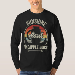 Retro Sunshine and Pineapple Summer Mannen Juic T-shirt