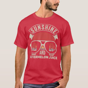 Retro Sunshine and Watermelon Juice Summer Mannen T-shirt