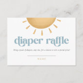 Retro Sunshine Baby shower Luier Raffle Informatiekaartje (Voorkant)