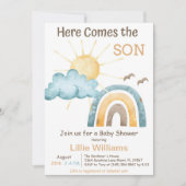 Retro Sunshine Baby shower Uitnodiging (Voorkant)