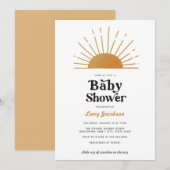 Retro Sunshine Baby shower Uitnodiging (Voorkant / Achterkant)