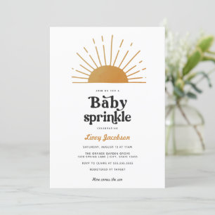Retro Sunshine Baby Sprinkle Invitation Kaart