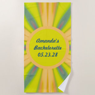 Retro Sunshine Bachelorette Party Blue Yellow Strandlaken