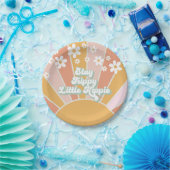 Retro Sunshine Blijf in Trippy Little Hippie flora Papieren Bordje (Feest)