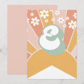 Retro Sunshine daisy boho floral Banner E Kaart (Voorkant / Achterkant)