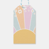 Retro Sunshine daisy twee groovy verjaardagsgunst  Cadeaulabel (Achterkant)