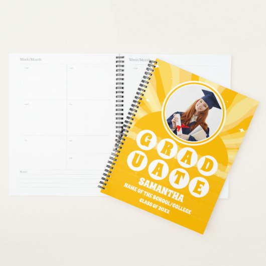 Retro Sunshine Foto Afstuderen Planner (Display)