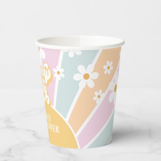 Retro Sunshine Groovy BABY pastel Daisy Papieren Bekers (Links)
