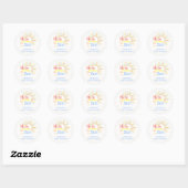 Retro Sunshine hier komt het Son Baby shower Ronde Sticker (Vel)
