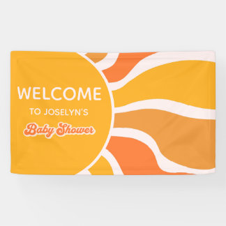 Retro Sunshine jaren 60 Groovy Baby shower Welkom Spandoek