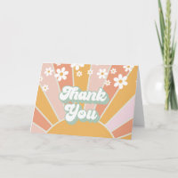 Retro Sunshine madelief boho dank je