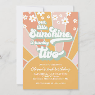 Retro Sunshine madeliefje boho bloemige 2de verjaa Kaart