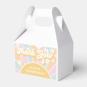 Retro Sunshine Pastel Daisy Birthday Bedankdoosjes