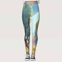 Retro Sunshine Patterns – Bold Colorful Leggings
