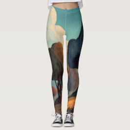 Retro Sunshine Patterns – Bold Colorful  Leggings