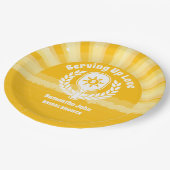 Retro Sunshine Pickleball Bruids-Shower Papieren Bordje (Gekanteld)