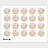 Retro Sunshine Rainbow Daisy 3rd Birthday Ronde Sticker (Vel)