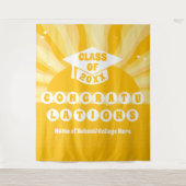 Retro Sunshine School Reunion Afstuderen Banner Wandkleed (Voorkant)