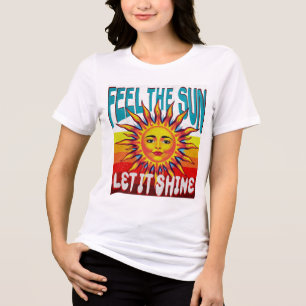 Retro Sunshine T-shirt - Voel de zon, laat het sch