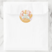 Retro Sunshine Two Groovy Daisy Birthday Ronde Sticker (Tas)