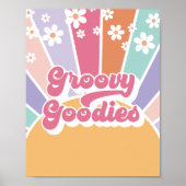 Retro Sunshine Verjaardag Groovy Goodies Favor Poster (Voorkant)