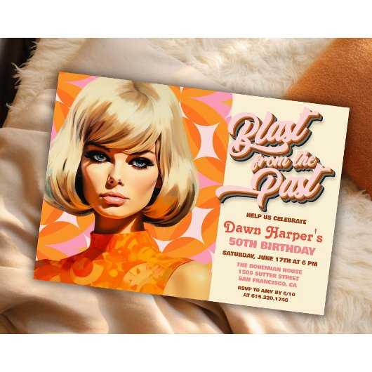 Retro Super 60s les années 70 Invitation