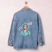 Retro Super Hero Verpleegster Denim Jas Denim Jacket (Hangar)