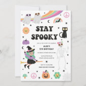 Retro Super Hippie Halloween Invitation Anniversai (Devant)