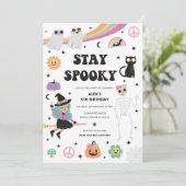Retro Super Hippie Halloween Invitation Anniversai (Debout devant)