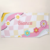 Retro Super Nom personnalisé serviette de plage Br (Devant)