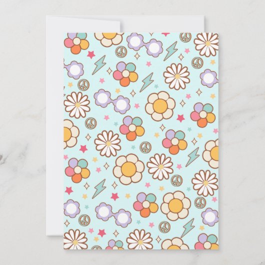 Retro Super Rainbow 5e anniversaire Invitation (Dos)