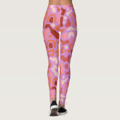 Retro Super rose Abstrait Leggings Motifs (Dos)