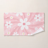 Retro Super rose soleil marguerite florale hippie (Serviette à main)