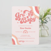 Retro Super Wavy Baby Girl Shower Invitation (Debout devant)