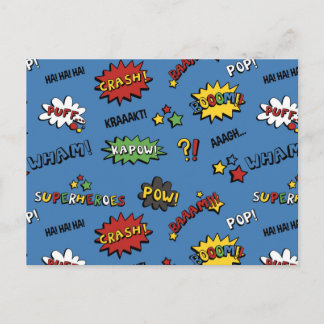 Retro Superheld Kinder Patroon Briefkaart