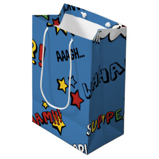 Retro Superheld Kinder Patroon Medium Cadeauzakje