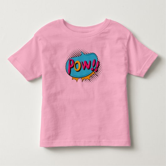 Retro Superhero Comics Actie Blurb POW Kinder Shirts (Voorkant)