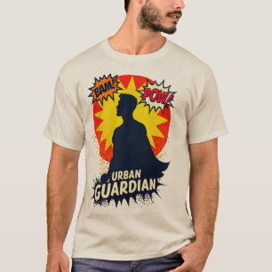 Retro Superhero Silhouette - Urban Guardian Design T-shirt