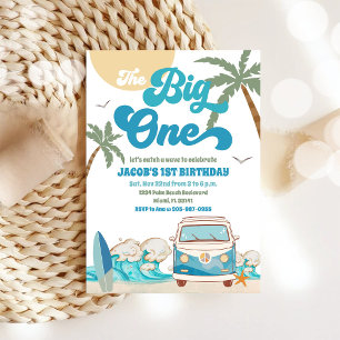 Retro Surf Bus Strand Verjaardagsuitnodiging Kaart