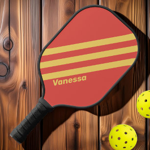 Retro Surf Sunset Three Stripes met naam Pickleball Paddle