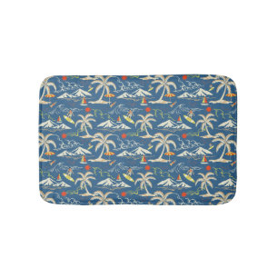 Retro Surf Tropical Patroon Badmat