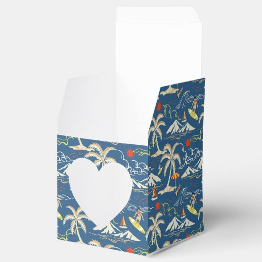 Retro Surf Tropical Patroon Bedankdoosjes (Geopend)