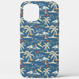 Retro Surf Tropical Patroon iPhone 12 Pro Max Hoesje